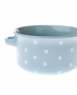 Misky a misy Keramická miska s bodkami 560 ml, sv. modrá