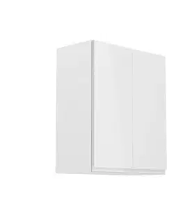 Kuchynské horné skrinky KONDELA Aurora G602F horná kuchynská skrinka biela / sivý lesk