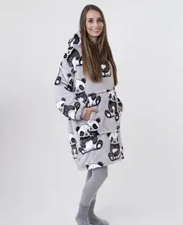 Dámske mikiny MKLozkoviny.sk Baránková mikina mikroplyš – Panda veľkosť M