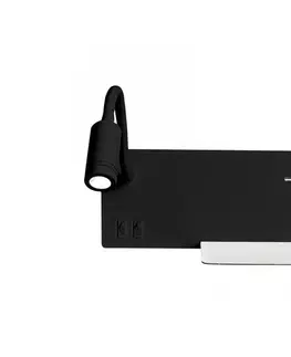 Svietidlá  LED nástenné svietidlo SHELF LED/4W+LED/5W+LED/2W/230V čierna ML6344