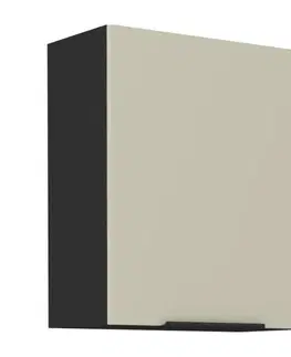 Kuchynské horné skrinky KONDELA Araka 60 G-72 1F horná kuchynská skrinka kašmír / čierna
