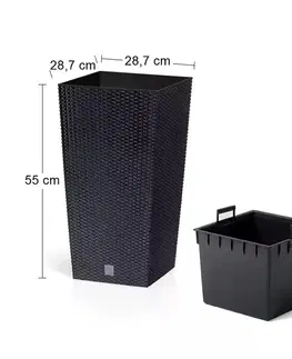 Kvetináče a truhlíky NABBI DRTS300 plastový kvetináč 30 cm antracit