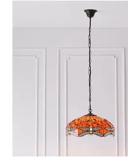 Svietidlá Endon 64081 - Luster na reťazi Tiffany DRAGONFLY 3xE27/60W/230V pr. 41 cm 64081