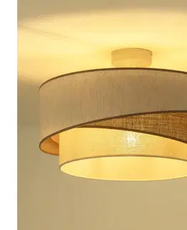 Svietidlá  - Prisadený luster KOBO 1xE27/15W/230V pr. 45 cm béžová/hnedá/biela 605540