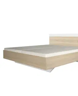 Postele KONDELA Gabriela 160 posteľový rám dub sonoma / biela