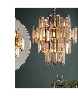 Svietidlá Endon 72744 - Krištáľový luster na reťazi VIVIANA 12xE14/40W/230V dymový 72744