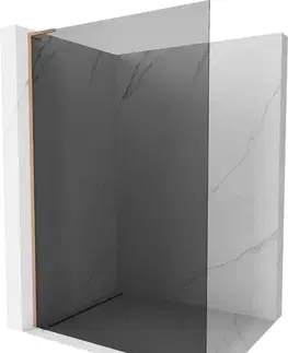 Sprchové dvere MEXEN/S - Kioto L Sprchová zástena WALK-IN 100 x 200, grafit, meď kartáčovaná 800-100-103-65-40