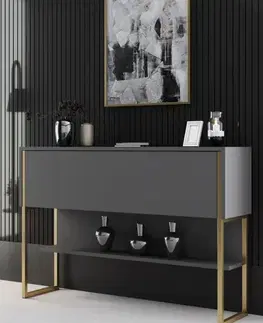Komody Komoda Luxe - Gold, Anthracite