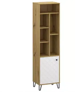 Regály v podkrovnom štýle Regál Sorrento R 1d Dub Artisan/Biely