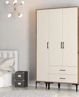Šatňové skrine Šatníková skriňa Kumsal ST - Walnut, Cream