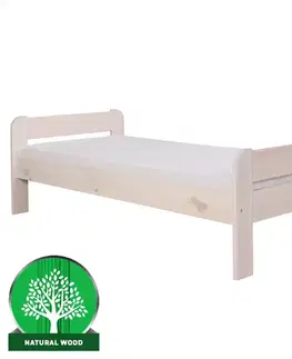 Drevené postele Posteľ Alex 90x200 borovica morená bielená