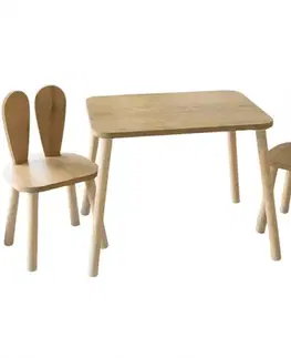 Ostatné detské dekorácie Detská súprava stolíka a 2 ks stoličiek Bunny Two Chair Set - Brown