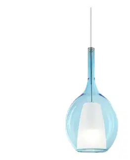 Svietidlá Ideal Lux - Závesný luster na lanku KALIQUE 1xE27/42W/230V pr. 18 cm dymová modrá 360041