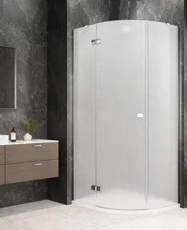 Sprchové dvere POLYSAN - GLOBE CHROME štvrťkruhová sprchová zástena 900x800, matné sklo, ľavá GB2980MLC
