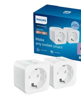 Predlžovacie káble Philips Smart Philips - SADA 2x inteligentné zásuvky SCHUKO 2300W Wi-Fi 8721103164001