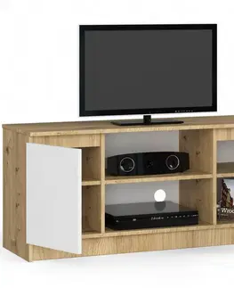 TV stolíky Moderný TV stolík ROMANA120, dub Artisan / biely