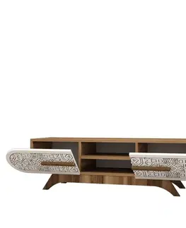 TV stolíky TV stolík Defne - Walnut White