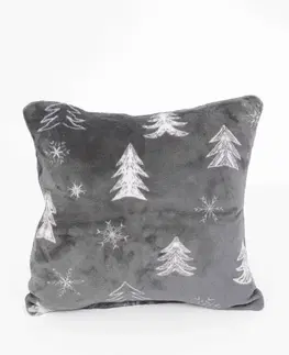Dekoračné obliečky MKLozkoviny.sk Obliečka na vankúš mikroplyš Exclusive 40 × 40 cm - Stromčeky sivé-  -