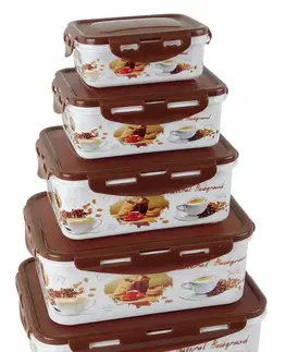 Dózy na potraviny MAKRO - Dóza s vekom 5ks, 26x19x10cm