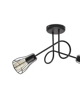 Svietidlá  Prisadený luster OXFORD 2xE27/15W/230V W-2016/2K BK/H