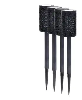 LED osvetlenie  Sada 4x LED solárna lampa DECOR LED/1,2V 150 mAh 3000K 39 cm IP44 čierna EKO2502