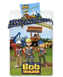 Detské obliečky Obliecky Disney Bob Builder 140x200cm+90x70cm Faro Tiahome