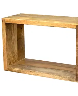 Regály a poličky Polica na stenu Devi 50x30x22 indický masív mango