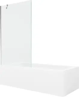 Sprchové dvere MEXEN/S - Vega obdĺžniková vaňa 180 x 80 cm s panelom + vaňová zástena 100, transparent, chróm 550118080X9510000001