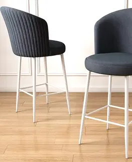 Barové stoličky Bar Stool Set (4 Pieces) Fora - Anthracite, White