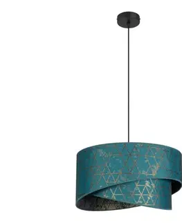 Svietidlá  Luster na lanku REZO 1xE27/60W/230V tyrkysová 0048