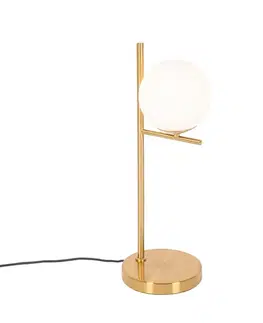 Stolné lampy Art Deco stolná lampa zlatá a opálové sklo - Flore