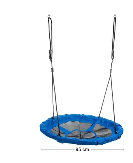 Hojdačky NABBI Nest detská hojdačka 95 cm čierna / modrá