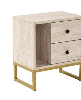 Konferenčné stolíky Nočný stolík Glimmer Travertine
