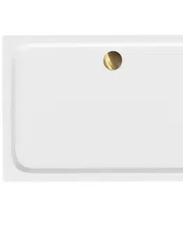 Vane REA/S - Sprchová akrylová vanička Belmond White 90x120 Krytka kartáčované zlato KPL-14373