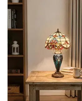 Lampy BRILAGI - Tiffany vitrážová stolná lampa MIRABELLA 1xE27/60W/230V + 1xE14/40W BRT-12028F