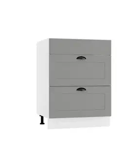Nábytok Kuchynská skrinka Adele D60PC S/2 zasl šedá mat/biela