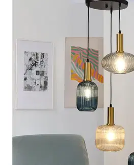 Svietidlá ONLI - Luster na lanku DOROTY 1xE27/22W/230V modrá/zlatá 5900/S3