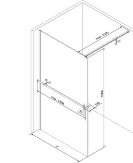 Sprchové dvere MEXEN/S - Kioto+ Sprchová zástena s poličkou WALK-IN 120 x 200, biela vzor, meď kartáčovaná 800-120-121-65-85
