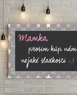 Tabule pre popis kriedou Detská tabuľka pre popis s kriedou Ružové HVIEZDY
