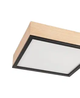 Svietidlá  Stropné svietidlo NATURAL SQUARE 4xE27/15W/230V 39x39 cm borovica/čierna LD-PD-9.5/SOSNA/CZARNY