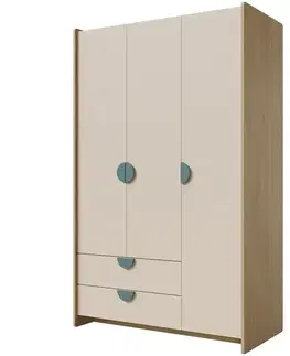 Šatníkové skrine Skriňa Lexi 1 Cremona/Macadamia/Morská