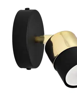 Svietidlá  LED Nástenné bodové svietidlo TUBSSON 1xGU10/4,8W/230V čierna/zlatá R-KM 1166/1 BK+GO