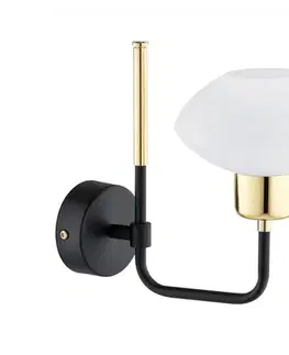 Svietidlá Argon 8032 - Nástenná lampa RAVELLO 1xE14/15W/230V čierna/zlatá 8032