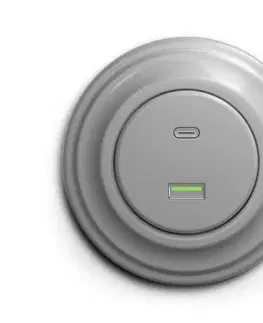Predlžovacie káble lap - Retro USB zásuvka A+C so sivým rámčekom KA0052+KA0087