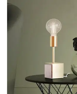 Lampy Eglo 390169 - Stolná lampa CARMITA 1xE27/40W/230V zlatá/biely mramor 390169