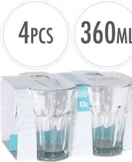 Poháre Kinekus Pohár na vodu, 360 ml, výška 12cm, sklo 4ks sada KLC