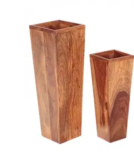 Doplnky Kvetináč Kali 2 ks indický masív palisander