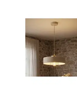 Svietidlá BRILAGI - Závesný luster na lanku SPRING 1xE27/60W/230V pr. 30 cm béžová/zlatá 76-009B