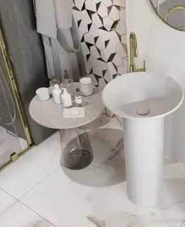 Umývadlá MEXEN - Leta Voľne stojace umývadlo z liateho mramoru 45 x 45, biela mat 26574500