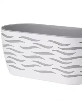 Záhrada Kvetináč Sahara Duo 35 cm biela + platina